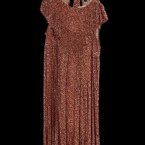 Floral Rust Color Dress